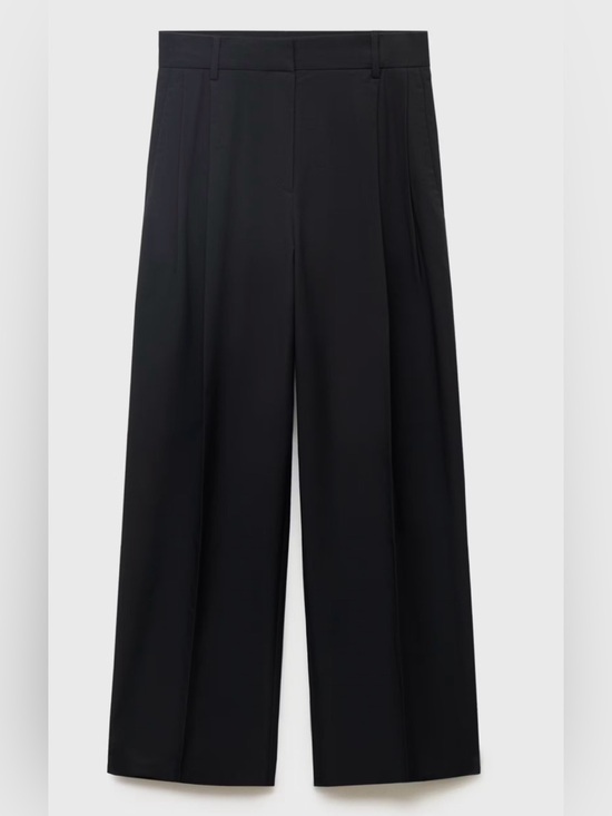 Mango Pants - Mango straight-leg cotton pleated pants